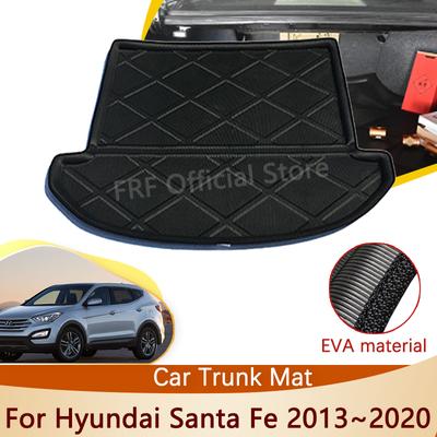 Dla Hyundai Grand Santa Fe XL DM 7 5 Miejsc 2013~ 2017 SWB Akcesoria Mata Bagażnika Tacka Podłogowa Wodoodporna Wykładzina Dywanik Bagażnika