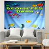 Geometry Dash Tapestry for Bedroom Aesthetic Classroom Tapestries Wall Hanging for Living Room Dorm Office,Ideal Creative Gift