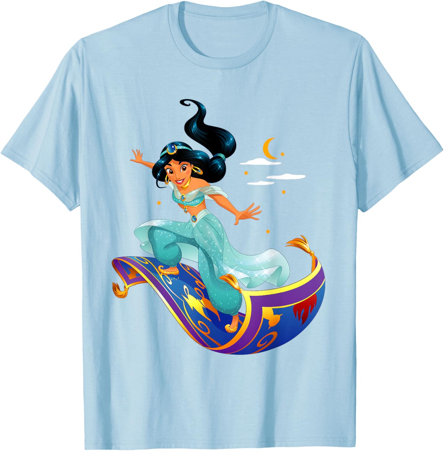 Hot Fashion Casual Disney Aladdin Princess Jasmine Magic Carpet Pose T-Shirt T-Shirt S-4XL Four Seasons L