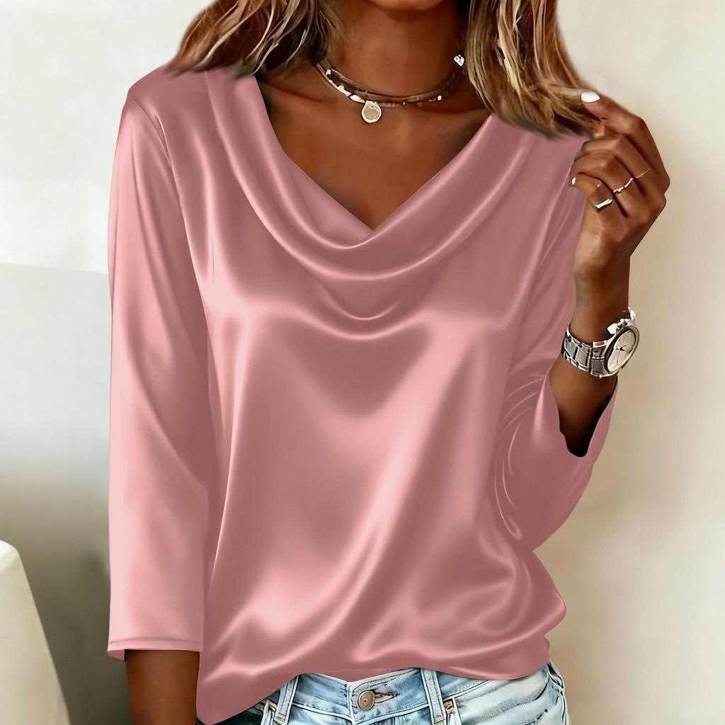 Blouse For Women Dressy 3/4 Long Sleeve Shirts Business Casual Outfit Tops