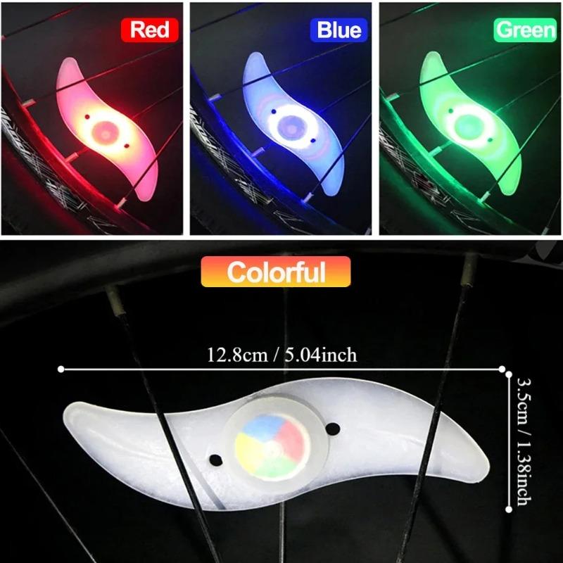 Colorful Bicycle Wheel Spoke Lights, Waterproof LED Tire Flash Lights, Safety Warning Lamp for MTB & Balance Bike Cycling