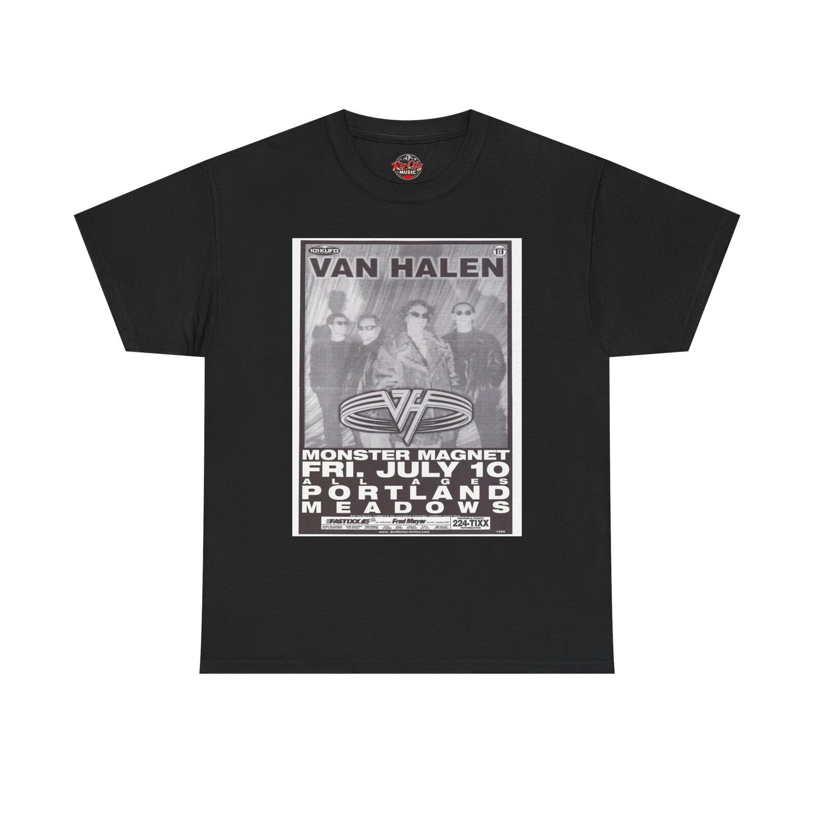 Van Halen July 10 Portland Meadows Portland OR Retro Concert Poster T-Shirt S