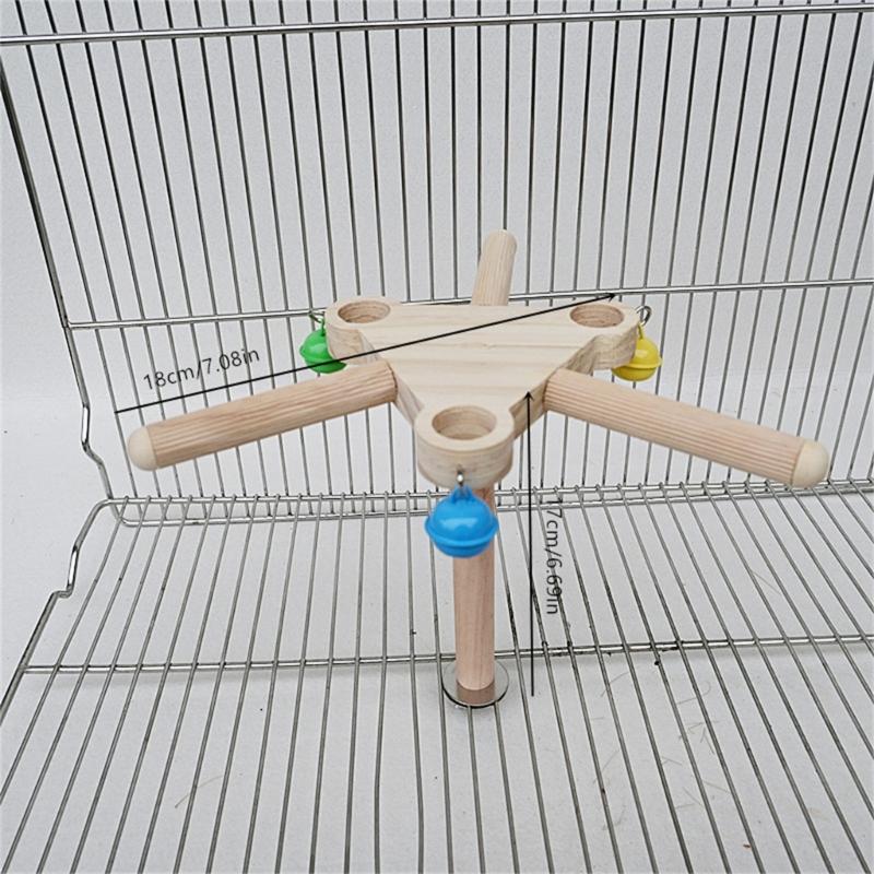 Spinning Bird Toy Colorful Windmill For Parakeets Cockatiels Dental Health Wooden Design
