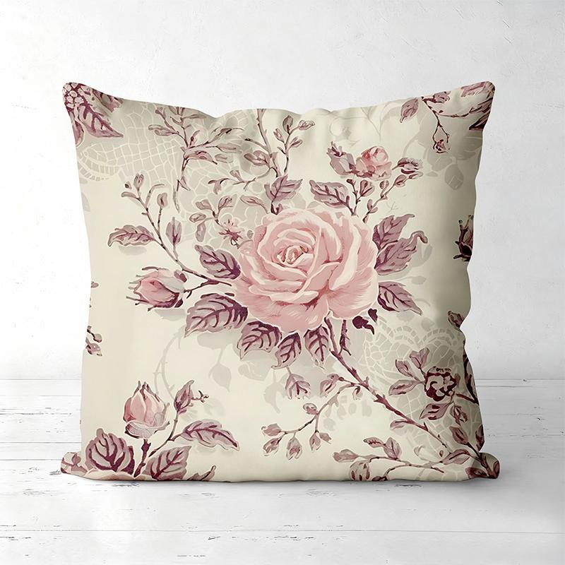 Blumenmuster Kissenbezüge Set aus 4 Stück für Zuhause Polyester Kissenbezug, Sofa Dekokissenbezug Kopfteilkissen