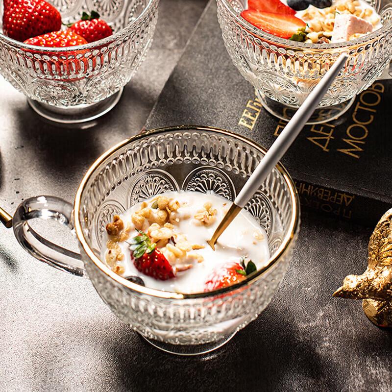 Zhuopu Sunflower Embossed Glass Dessert Cup