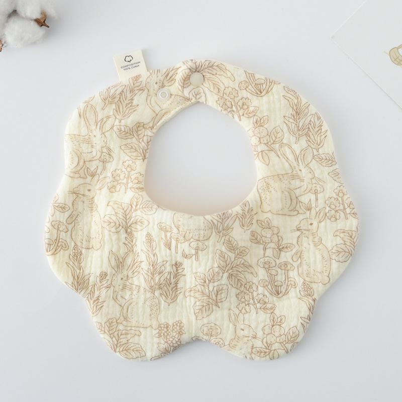 360-Degree Pure Cotton Petal Baby Drool Bib