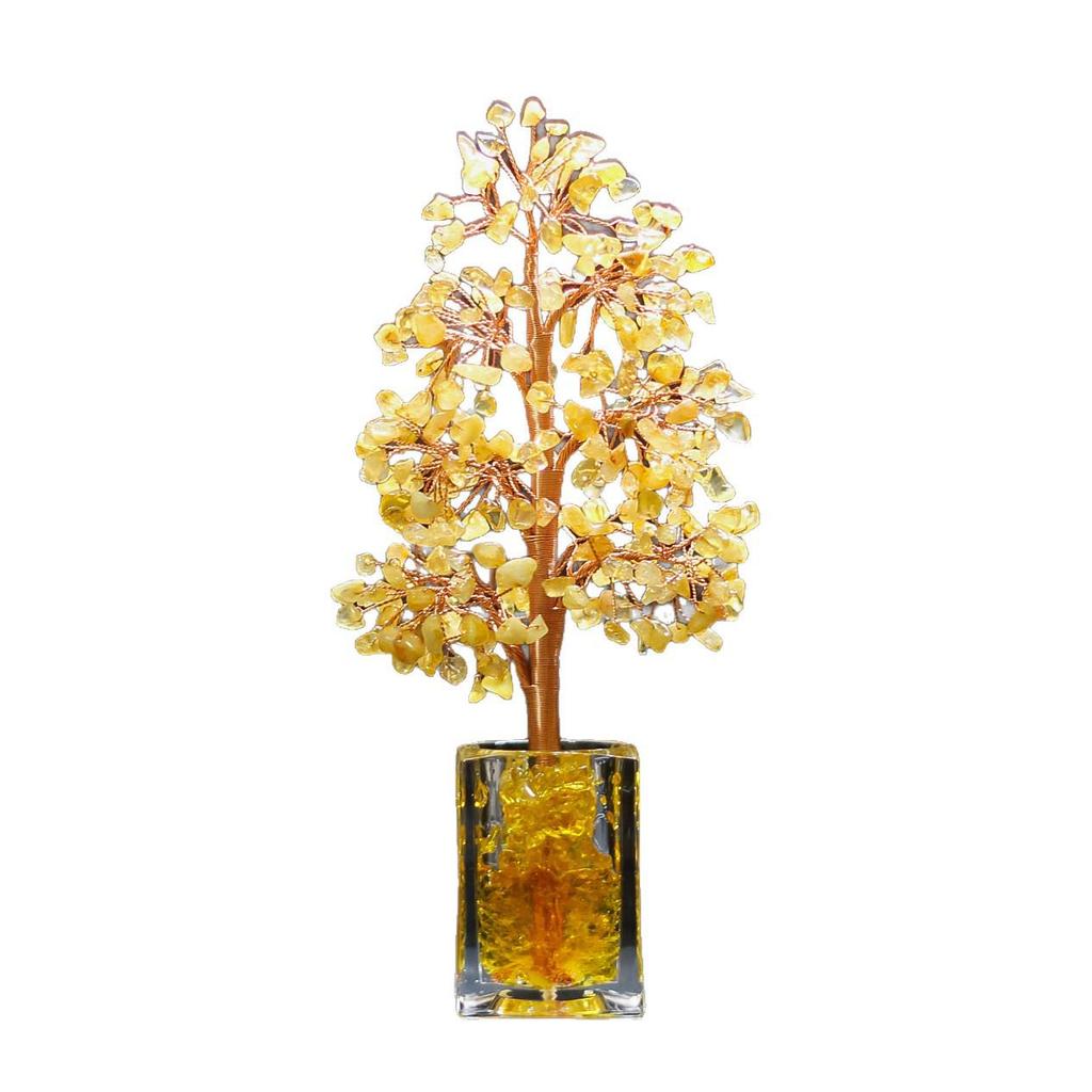Citrine Crystal Tree Ornament - Home & Office Décor Gift