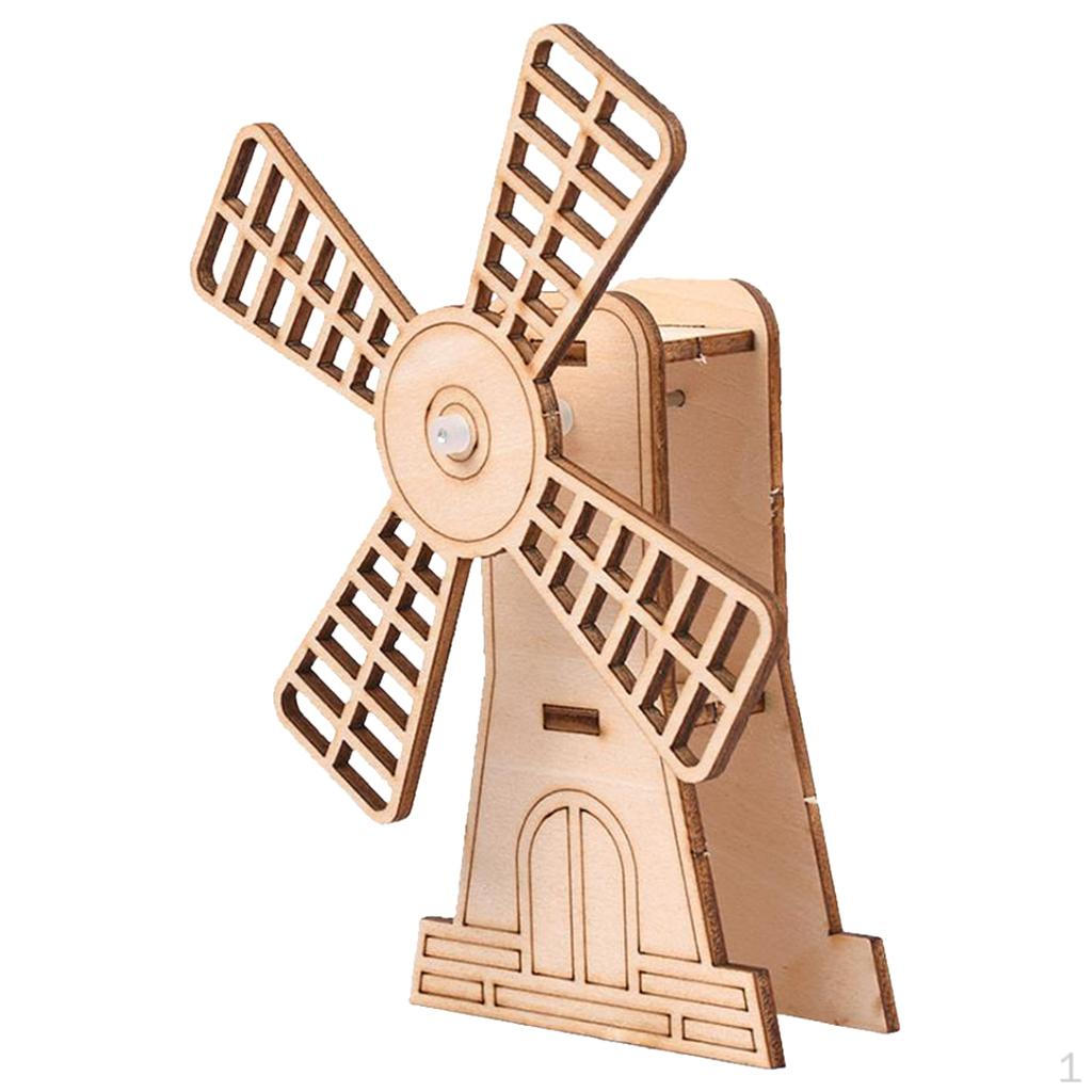 

Деревянные 3D-пазлы ручной работы, набор для сборки своими руками - модель ветряной мельницы