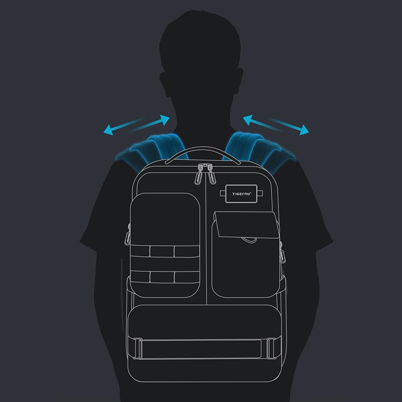 2022 Tigernu Doppelschicht-Rucksack 17,3 Zoll Laptop Herren wasserdichte Reisetasche 29L Outdoor Taktischer Rucksack Unrestrained Series