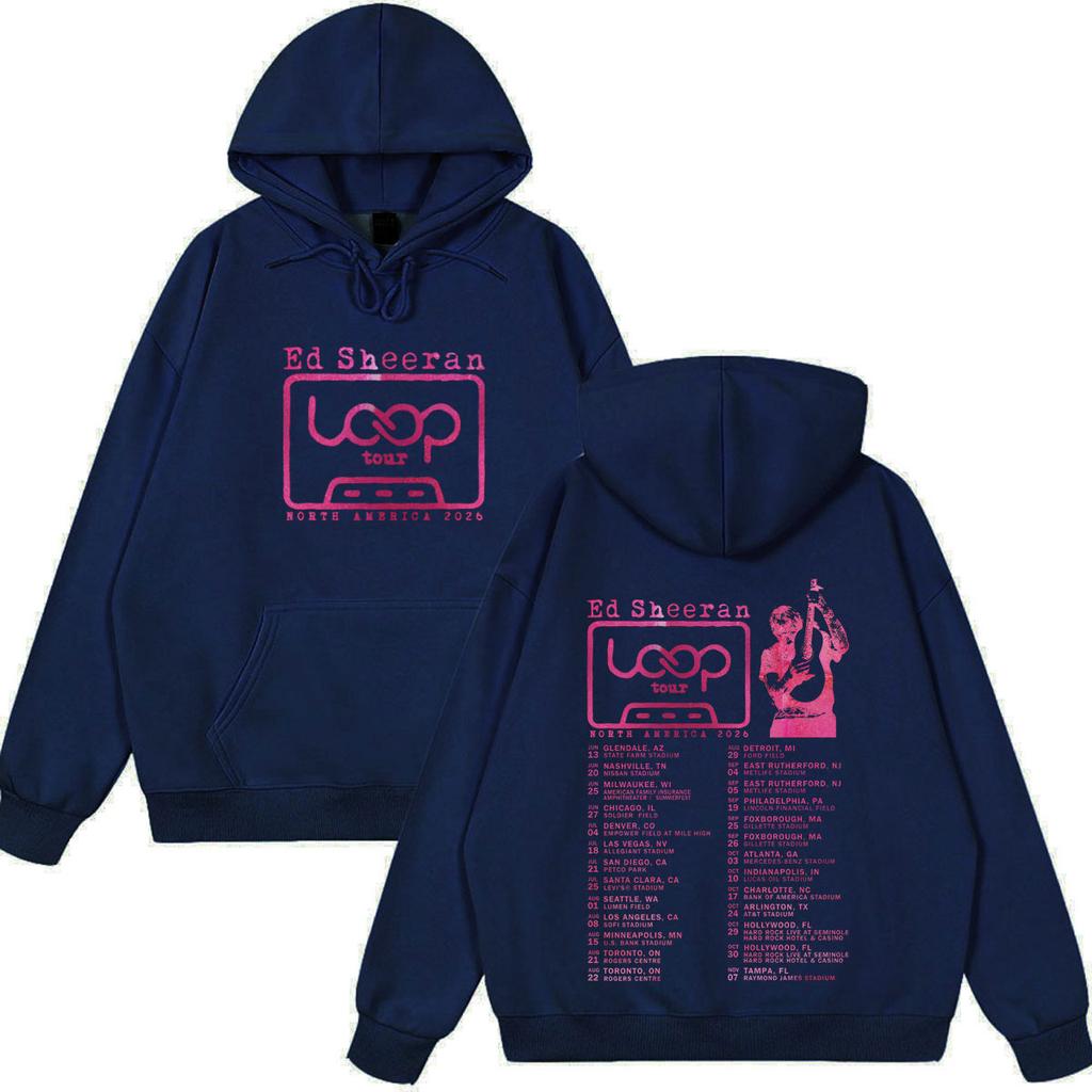 Ed Sheeran Loop Tour Print Hoodie Men Women Fashion Pullover Long Sleeves Casual Loose Oversized Sweatshirt