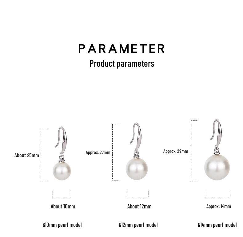 S925 Sterling Silver Large Pearl Dangle Earrings for Women - 2024 Niche Design Ear Hooks, High-End Temperament Jewelry.