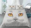 Cat Duvet Cover Queen Size,Cartoon Kitten Sleeping on Crescent Moon Stars Night Dreams Polyester Comforter Cover for Boys