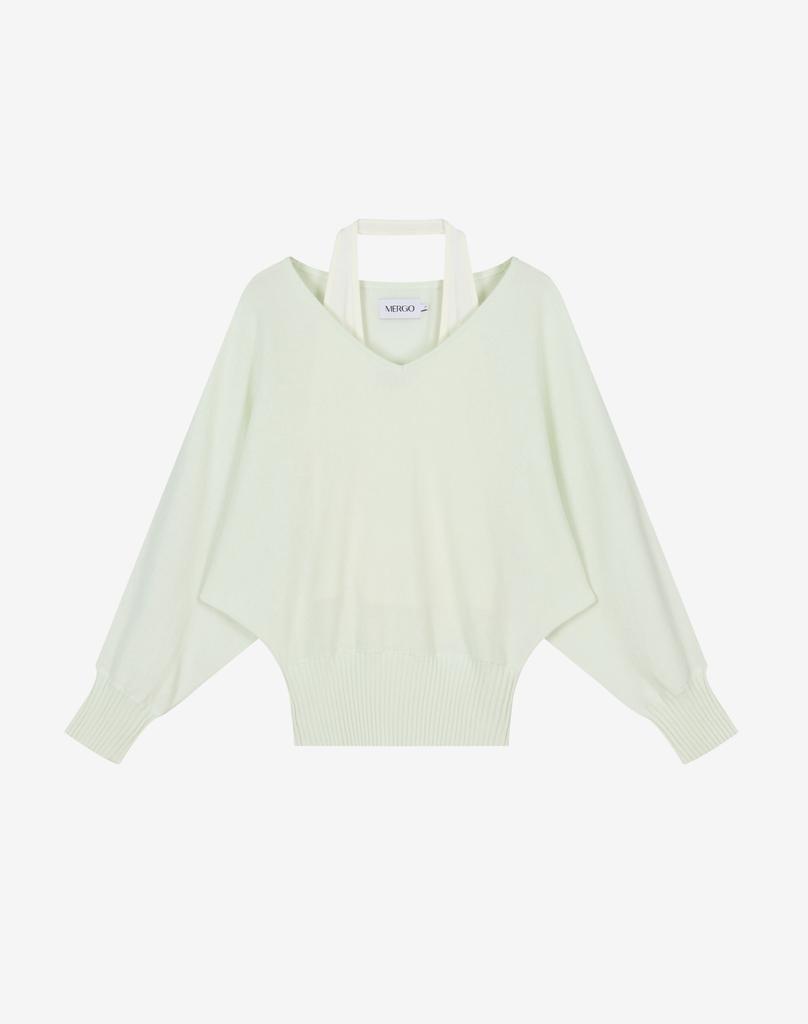 Meleugo Women'S Halterneck Layered Knit [Mint]