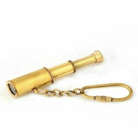 Лот из 10 штук латунный брелок телескоп морской подзорная труба брелок кольцо для ключей — фото 2