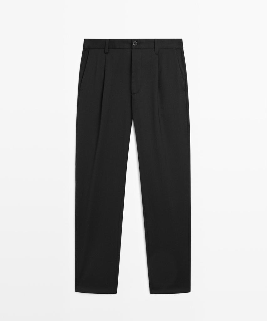 Masimodutti Cool Wool Blend Pintuck Pants