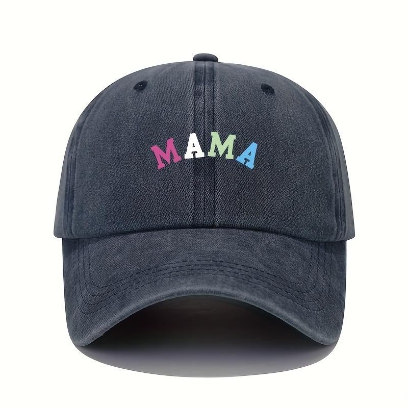 MAMA patterned baseball cap lightweight sun hat with colorful letter print all season suitable for casual sports