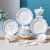 Hao Ai Jia Blue Daisy 14-Piece Ceramic Dinnerware Set