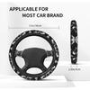 Black and White Sunflowers Print 15 Inch Universal Steering Wheel Cover,Car Accessories,for Cars,Suvs,and Trucks