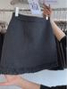 Retro Korean Wood Ear Lace Woolen High-Waisted A-Line Skirt for Women - Spring 2026 Collection