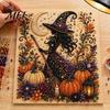 Handmade Holiday Gift Ideas Halloween Faux Pearl Art DIY Kit, Spooky Cute 3D Beads Painting Crafts, Mosaic Crafts for Adults Gothic Ghost Pumpkin Cat