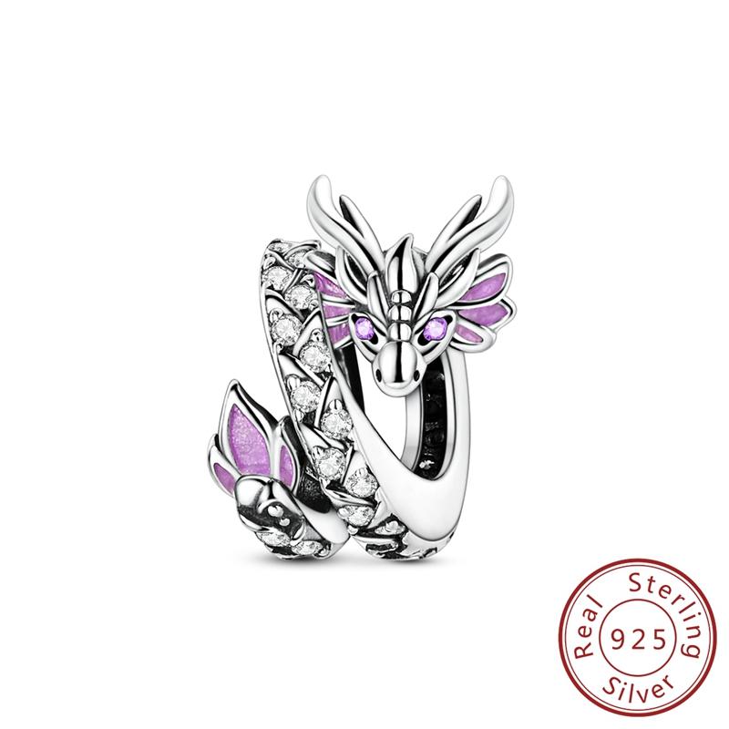 Real Copper Charms Luminous Firefly Butterfly Sunflower Pink Beads Fit Original Bracelet Women Birthday Diy Jewelry