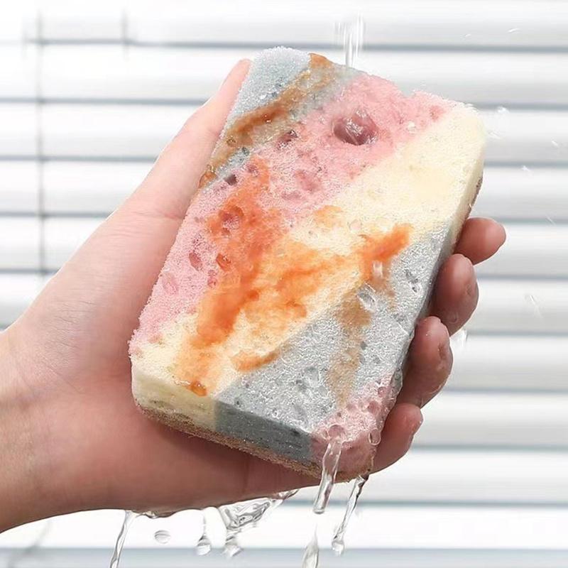 1/5 Stücke Geschirrspülschwamm Zellstoff Baumwolle Farbe Magischer Reinigungsschwamm Entfernen Rost Topfbürsten Küchenwaschwerkzeug