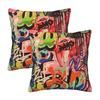Urban Pattern Hip Hop Graffiti Street Art 2 Pcs Square Pillowcase Pillow Cover Cushion Throw Pillow For Home Living Room