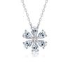 Silver Jewelry Maker Direct Sales 925 Sterling Silver Water Drop Petal Pendant Sweater Chain  Flower Necklace for Women