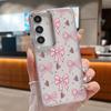 Pink Bowknots Print Case For Samsung S26 S25 Ultra S24 FE S23 Plus S22 S21 A15 A16 A17 A35 A36 A37 A54 A55 A56 A57 5G Plating Lens Soft Cover