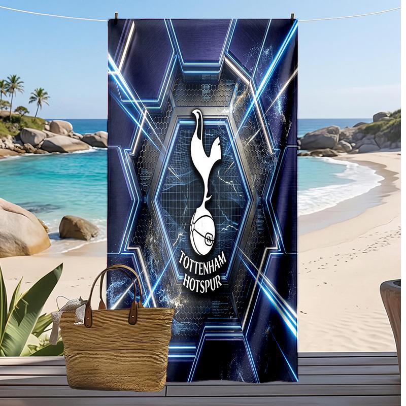 Asciugamano da Spiaggia Stampato Tottenham Hotspur Asciugamano Morbido ad Asciugatura Rapida Coperta da Spiaggia Rettangolare Grande Portatile per Viaggi Piscina