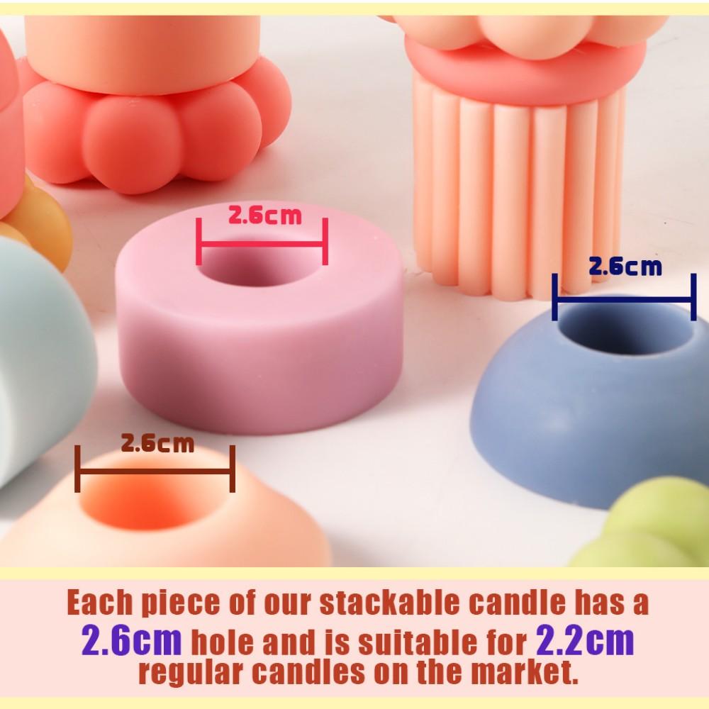 Molde de silicona apilable para velas, ideal para hacer velas aromáticas de 2,2 cm, herramientas de decoración navideña hechas a mano.