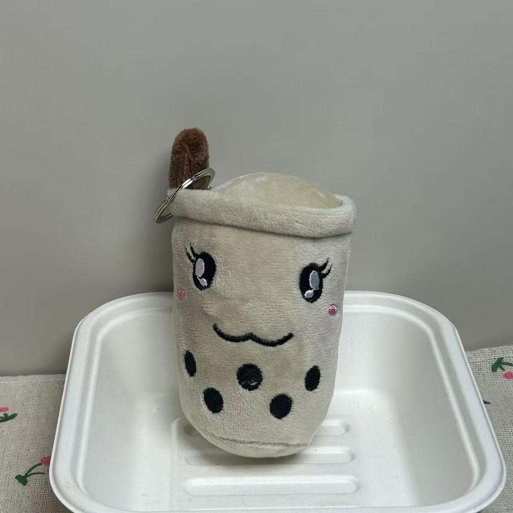 Adorable Milk Tea Cup Plush Keychain Doll