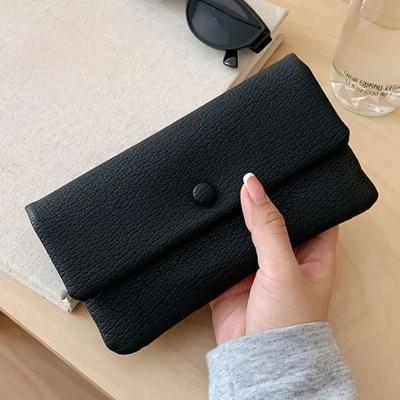 Eleganti Portafogli a Busta da Donna in Pelle PU Stile Coreano Portatile Borsa Lunga da Donna a Busta con Zip Multifunzionale Portamonete