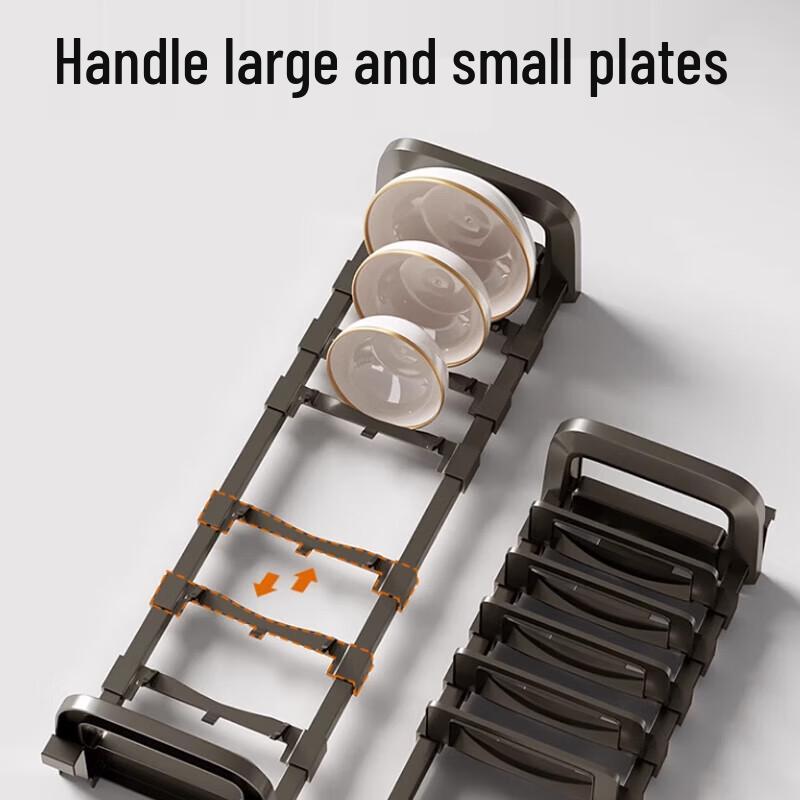 Kitchen Cabinet Pull-Out Dish Organizer