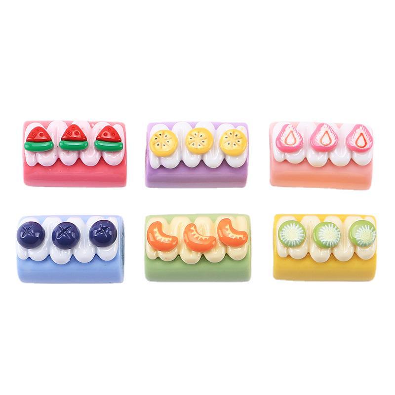Fruit Towel Roll Play Food Charms: Handmade Resin Cartoon Accessories for DIY Crafts