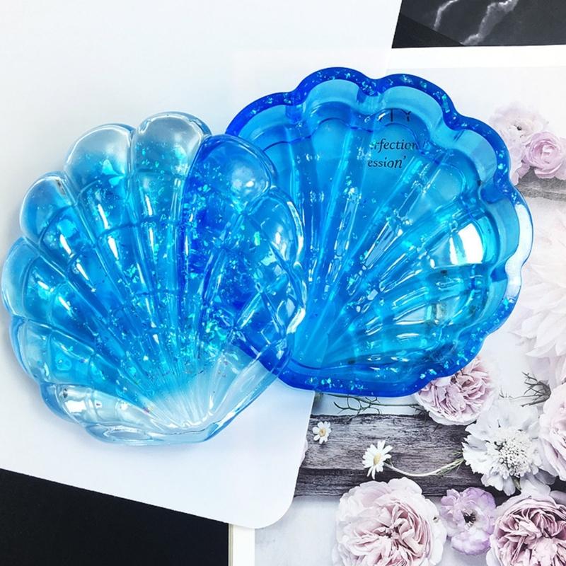 Seashell Resin Box Molds with Lids,3D Jar Silicone Mold,Trinket Storage Container Box Mold for Resin Casting Home Decor