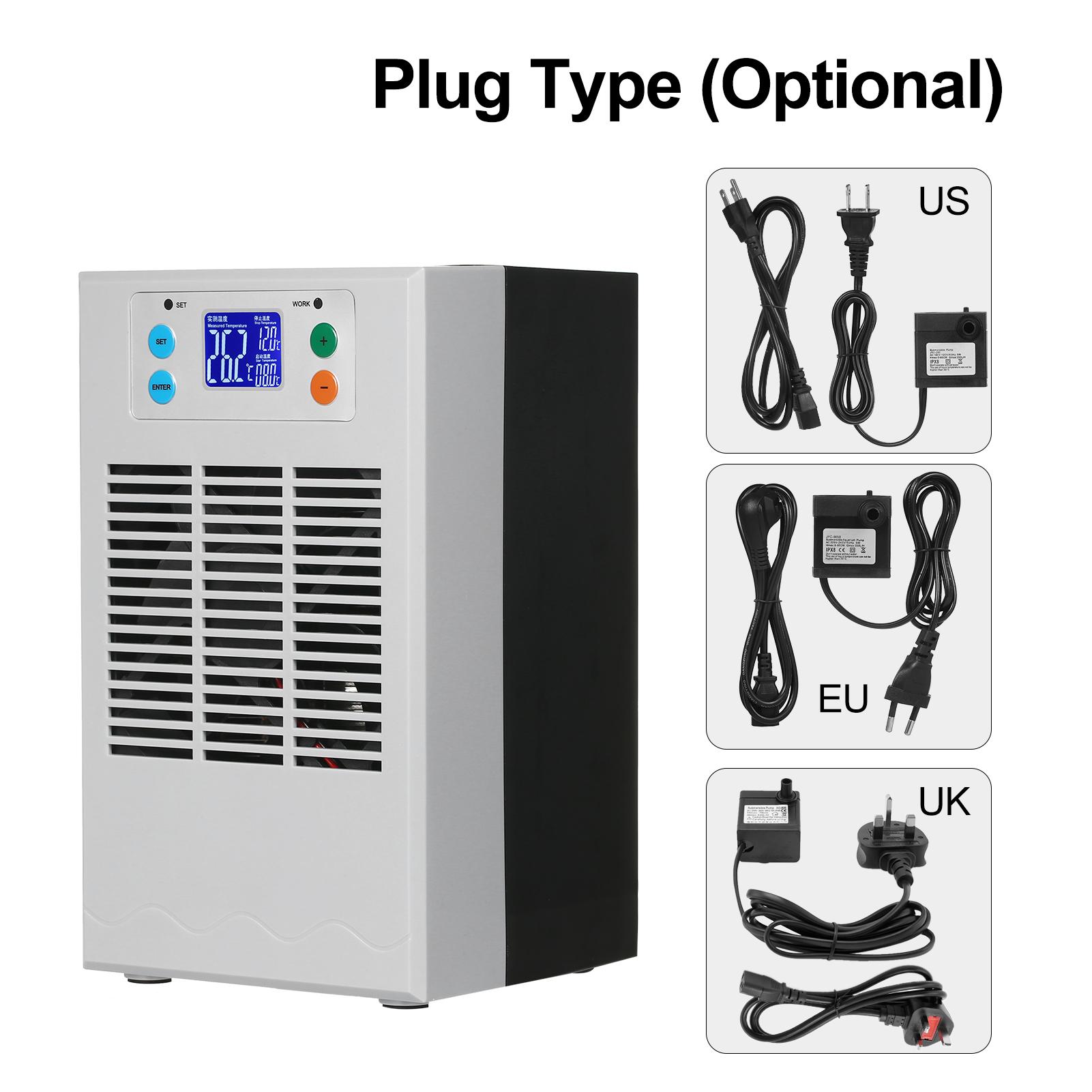100W 30L Small Fish   Water Hter & Chiller Aquarium Chiller Semiconductor Electronic Aquarium Cooler LCD Display Quiet Digital Fish   Cooling &