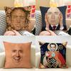 Housse de coussin style nordique Nicolas Cage Lapin Lin Naturel Tissu Biologique Impression Double Face Décoration de Chambre Canapé Housse de Coussin