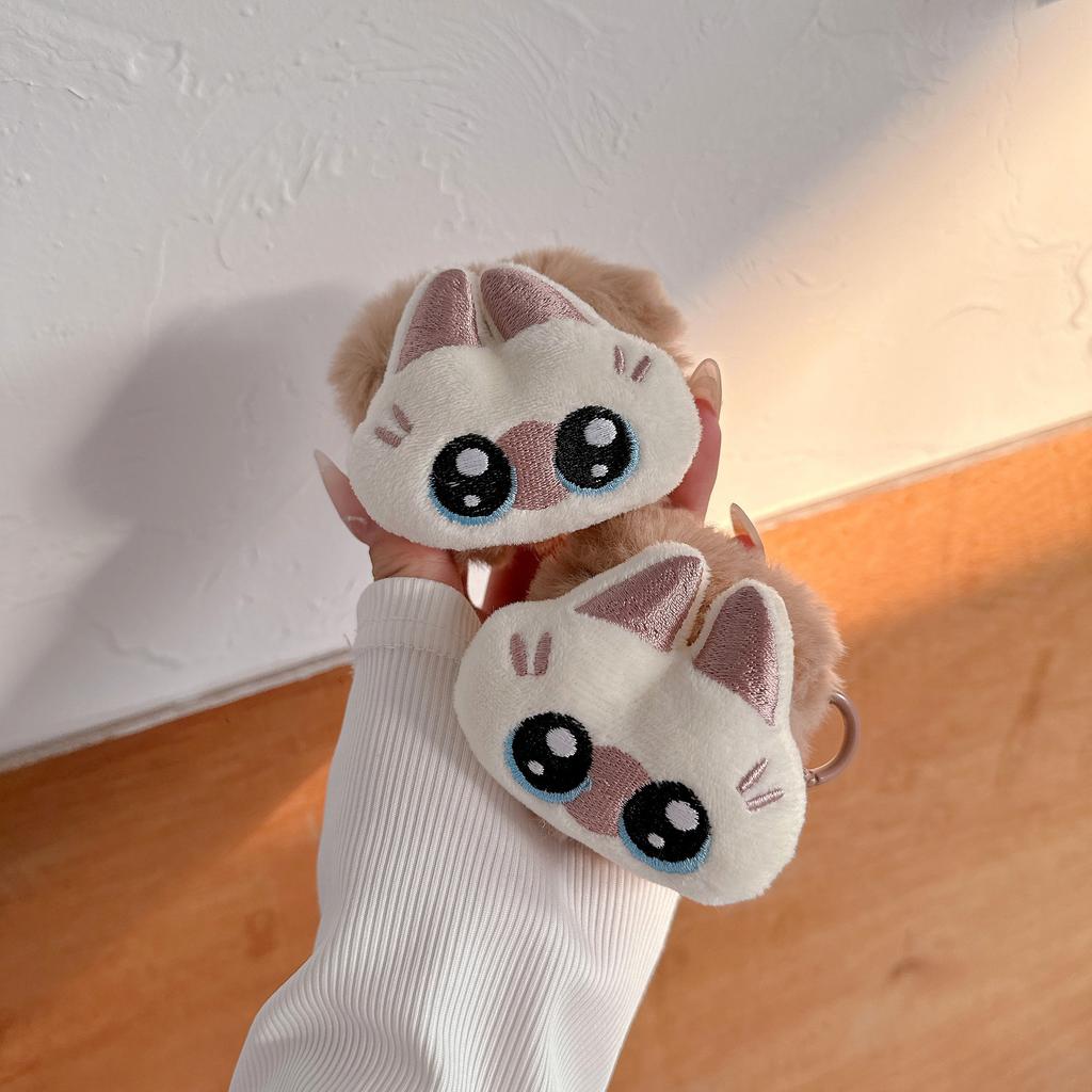 Cute Cat Plush Suitable for Airpods4 Protective Case Apple Bluetooth Headset Case Pro2 3rd Generation Autumn and Winter Women