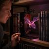 Vintage Dragon Bookshelf Lamp Purple Bookshelf Lamp Ambient Lighting Bookshelf Ghost Light  Library