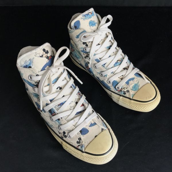 Disney × Converse Mickey High-Top Sneakers White Light Blue 23.0cm(USED)