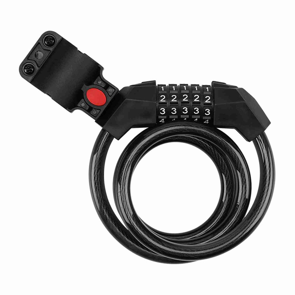 5 Digit Anti Theft Bike Cable Lock Black Thickened Wear Proof Portable Security Bike Chain Lock
