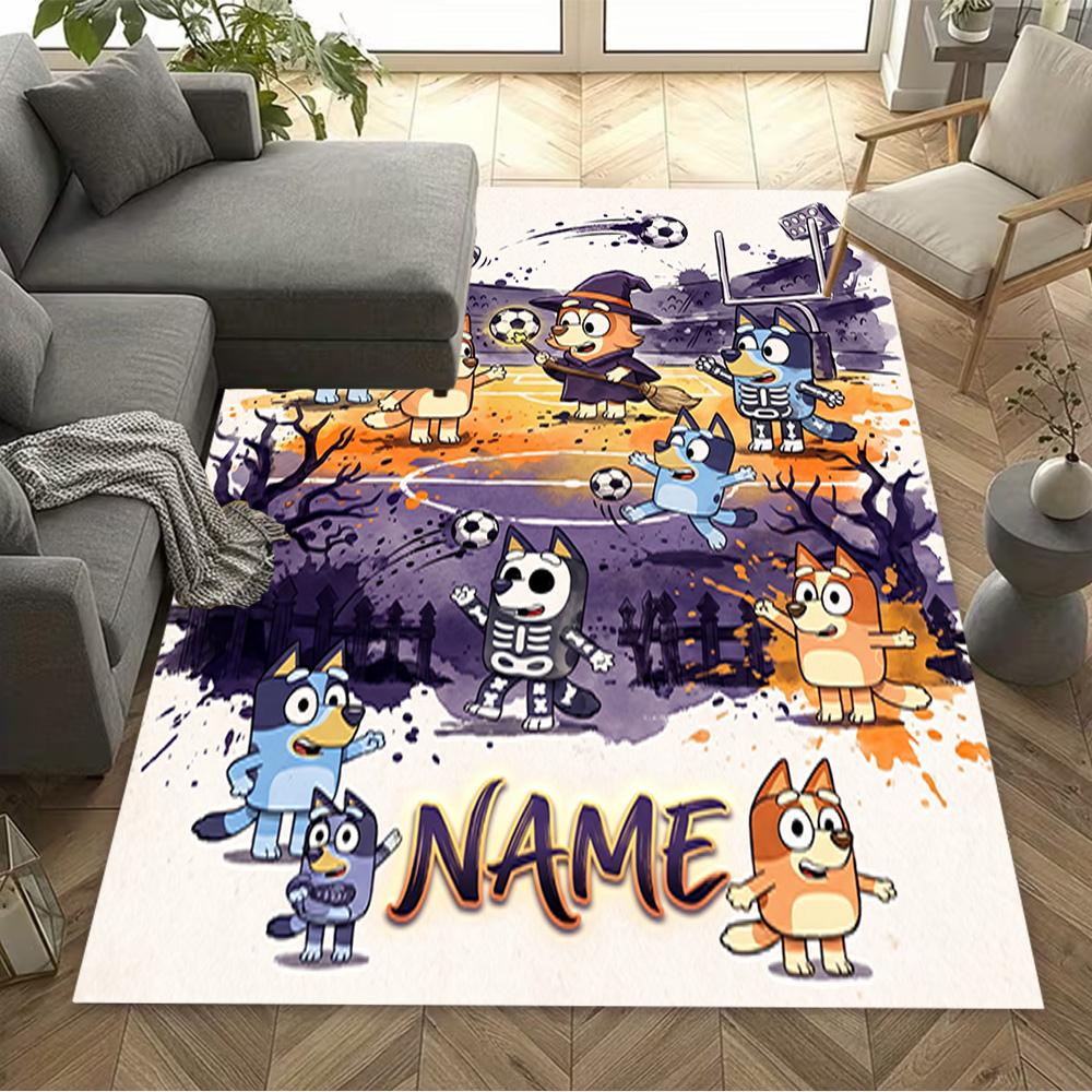 Halloween Costume Party Customize Your Name Carpet Suitable for Foyer Playrooms Kitchen Entryway Anti-slip Rug Decorate Offices Gift for Festivals