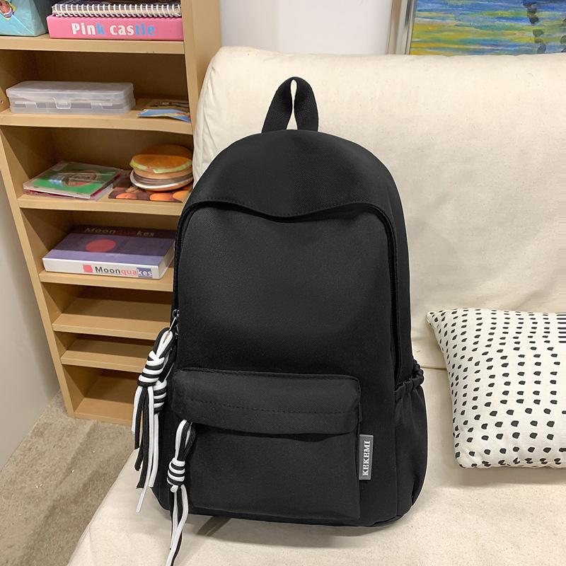 Dopamine Sen College Students' Schoolbags Girls' Schoolbags Korean Travel Trips Niche Pure Color College Style Simple Backpack.