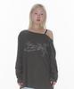 AMES-WORLDWIDE Unicorn Sheer Ls Tee Charcoal