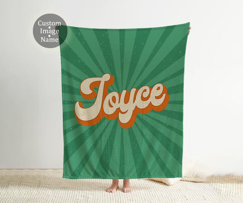Custom Name Blanket, Personalized Groovy Font Blanket: Vintage Rustic Style, Custom Name Gift
