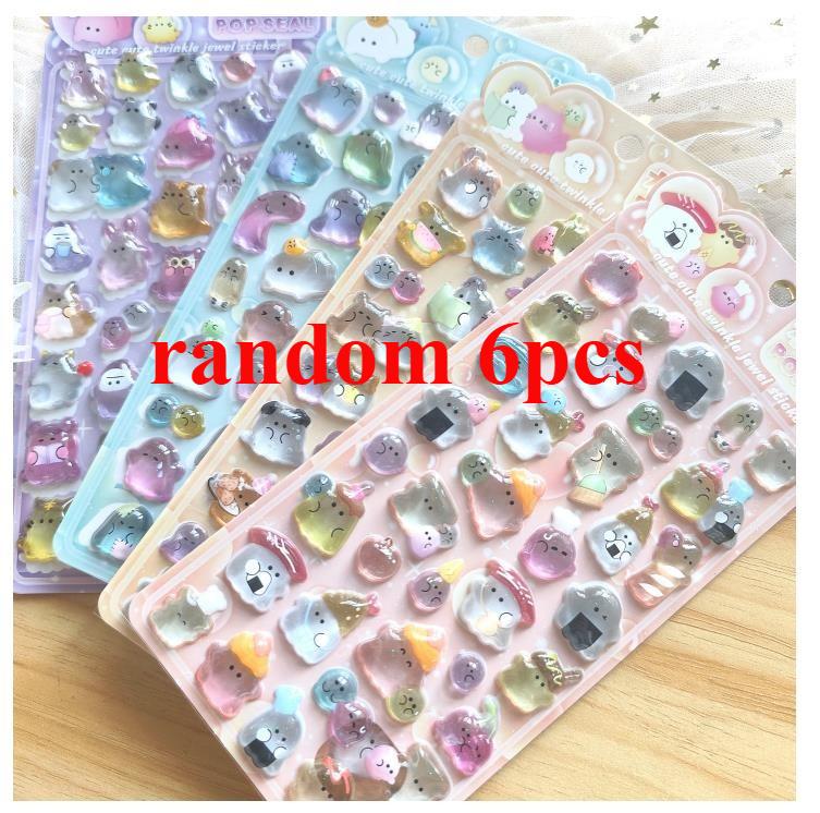 3D Yoyo Family Relief Sticker, Crystal Children's Cartoon Handmade Decorative Sticker, Suitable for Gifting and Decorating