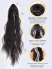 Black Dyed White Tea Grey Medium Long Curly Ponytail Hair Extensions