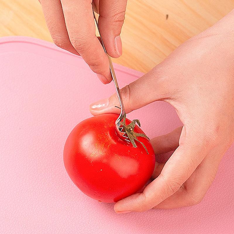 Tomato Corer Tool Strawberry Stainless Steel Corer Remover Tool Portable Tomato Top Stem Remover Tomato Stalks Remover Ergonomic