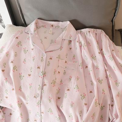 Spring Summer Long Sleeve Women 2 Piece Outfit Set Soft Pajama Suit Women Sweet Printing Cartoon Princess Home Wear